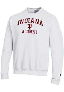 Champion Indiana Hoosiers Mens White Logo Alumni Powerblend Long Sleeve Crew Sweatshirt