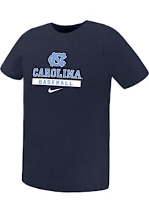 Nike North Carolina Tar Heels Boys Light Blue Baseball Sport Drop Short Sleeve T-Shirt