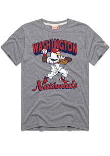 Screech  Washington Nationals Grey Homage Screech Short Sleeve Fashion T Shirt