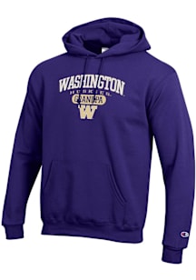 Champion Washington Huskies Mens Purple Pill Box Grandpa Powerblend Long Sleeve Hoodie