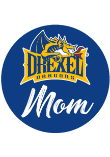 Navy Blue Drexel Dragons 3&quot; Mom Button