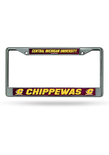 Central Michigan Chippewas Decal Chrome License Plate Frame - Silver
