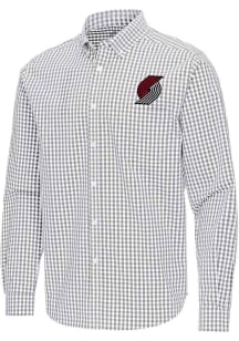 Antigua Portland Trail Blazers Mens Ash Ellis Long Sleeve Dress Shirt