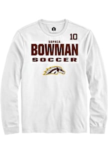 Sophia Bowman Western Michigan Broncos White NIL Stacked Box Long Sleeve Player T Shirt
