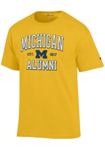 Michigan Wolverines Yellow Champion Est Alumni Jersey Short Sleeve T Shirt