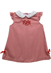 Vive La Fete New Mexico Lobos Toddler Girls Red Gingham Short Sleeve Dress
