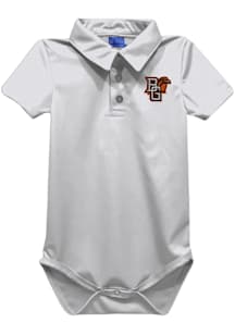 Vive La Fete Bowling Green Falcons Baby White Team Short Sleeve One Piece Polo