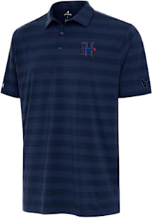 Antigua Houston Texans Mens Navy Blue Tunnel Short Sleeve Polo