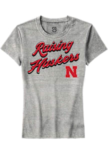 Summit Sportswear Nebraska Cornhuskers Womens Grey RAISING MASCOTS Short Sleeve T-Shirt