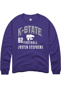 Justin Stephens Rally Mens Purple K-State Wildcats NIL Arch Logo Player Crew