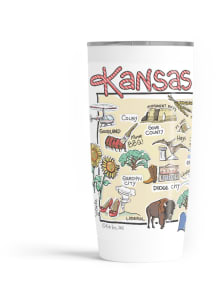 Kansas state map design Stainless Steel Tumbler - White