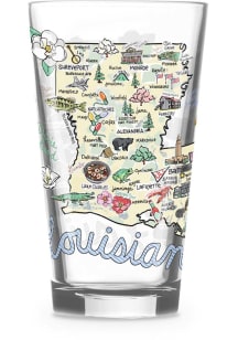 Louisiana state map design Pint Glass