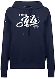 Levelwear Winnipeg Jets Womens Navy Blue Adorn Glide Hooded Sweatshirt