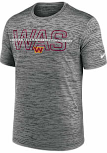 Nike Washington Commanders Grey Velocity Abbreviation Short Sleeve T Shirt