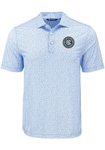 Cutter and Buck New York City FC Light Blue Pike Flora Big and Tall Polo