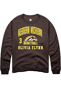Olivia Flynn Western Michigan Broncos Mens Brown NIL Arch Logo Player Crew