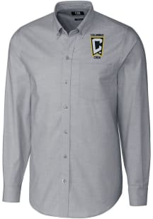 Cutter and Buck Columbus Crew Mens Charcoal Stretch Oxford Big and Tall Dress Shirt