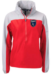 Cutter and Buck San Jose Earthquakes Womens Red Charter Eco Long Sleeve Pullover