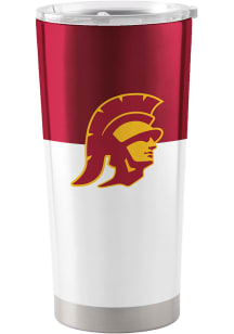 White USC Trojans Colorblock Stainless Steel Tumbler