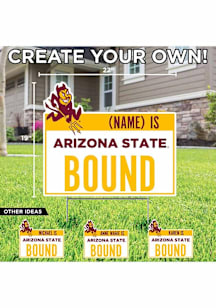 Arizona State Sun Devils Personalized School Bound Yard Sign - White