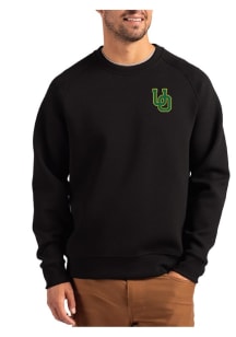 Mens Oregon Ducks Black Cutter and Buck Roam Crew Sweatshirt