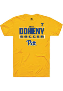 Sofia Doheny Rally Mens Gold Pitt Panthers NIL Stacked Box Player T Shirt