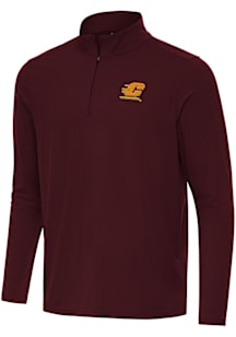 Antigua Central Michigan Chippewas Mens Maroon Intent Long Sleeve Qtr Zip Pullover
