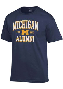 Michigan Wolverines Navy Blue Champion Est Alumni Jersey Short Sleeve T Shirt