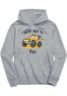 Youth Pitt Panthers Grey Vive La Fete On My Way Long Sleeve Hooded Sweatshirt