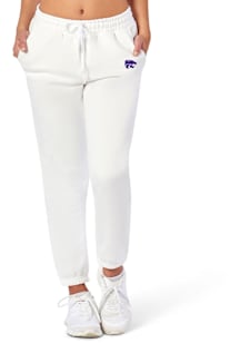 Womens White K-State Wildcats Side Pocket Sweatpants