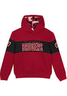 Wisconsin Badgers Boys Red RED ZONE PO HD FLC Long Sleeve Hooded Sweatshirt