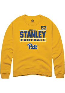 Kendall Stanley Rally Mens Gold Pitt Panthers NIL Stacked Box Player Crew