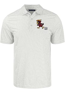 Cutter and Buck Iowa State Cyclones Mens White Vintage Eco Symmetry Short Sleeve Polo