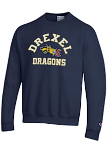 Champion Drexel Dragons Mens Navy Blue Powerblend Long Sleeve Crew Sweatshirt