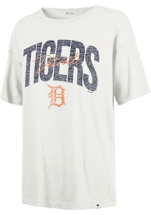 47 Detroit Tigers Womens White Sadie Script Short Sleeve T-Shirt