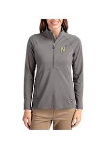 Cutter and Buck Navy Midshipmen Womens Graphite Adapt Eco Qtr Zip Pullover