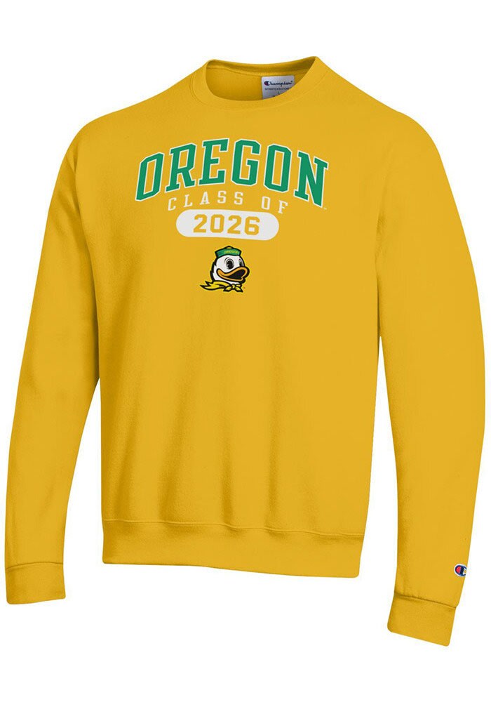 Champion Oregon Ducks Mens YELLOW Class of 2026 Powerblend