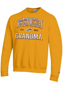 Champion Western Michigan Broncos Mens Gold Est. Date Grandma Powerblend Long Sleeve Crew Sweatshi..