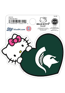 Michigan State Spartans Hello Kitty Heart Stickers - Green