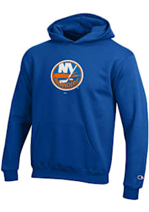 Champion New York Islanders Youth Blue Powerblend Long Sleeve Hoodie