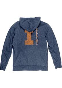 Illinois Fighting Illini Mens Navy Blue Front Back Laguna Long Sleeve Full Zip Jacket