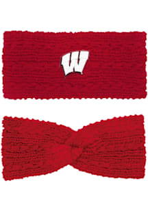 LogoFit Wisconsin Badgers Red Adaline Headband Womens Knit Hat
