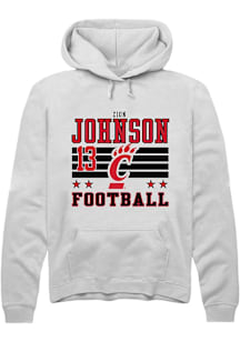Zion Johnson Cincinnati Bearcats Mens White Football NIL Striped Player Hood