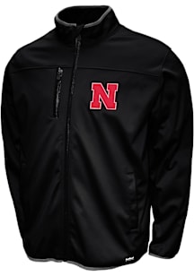 Nebraska Cornhuskers Mens Black Softshell Medium Weight Jacket