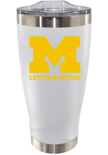 White Michigan Wolverines 20oz Letterwinners M Club Stainless Steel Tumbler