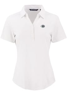 Cutter and Buck Cincinnati Reds Womens White Mono Forge Eco Polo Short Sleeve Polo Shirt