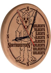 Brown Northwestern Wildcats Laser Engraved Wall Clock