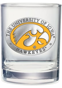 Black Iowa Hawkeyes Color Rock Glass