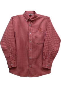 Vive La Fete Houston Cougars Baby Red Gingham Long Sleeve Polo
