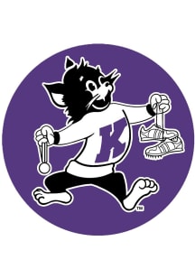 Purple K-State Wildcats 3&quot; Track Varsity Willie Button